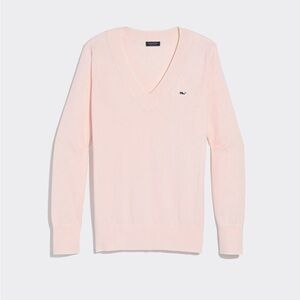 Cashmere Vineyard Vines V-Neck Sweater in Light Pink Sz L NEW Tags Attached